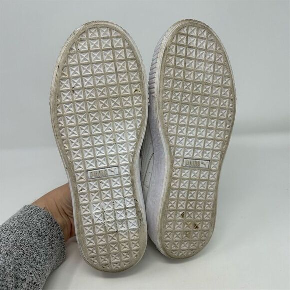 Puma Basket Platform Metallic Rose Cap Toe Women's White Sneakers Size 8.5 - Picture 11 of 13